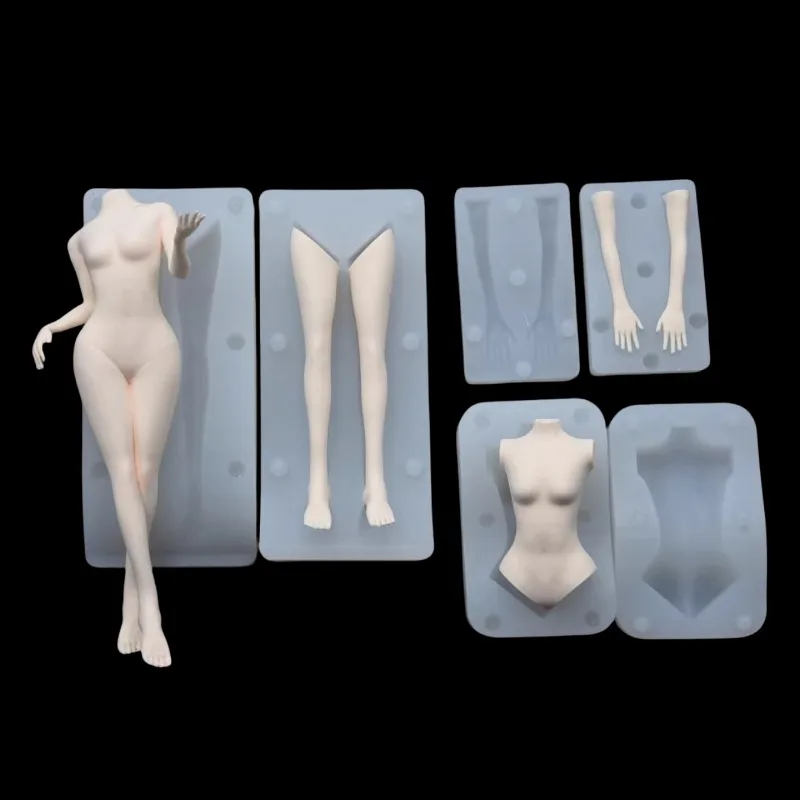 Doll Ultra Light Clay Female Body Full Body Universal Silicone Mold Set DIY Hand Animation Character Face Modeling Decoration