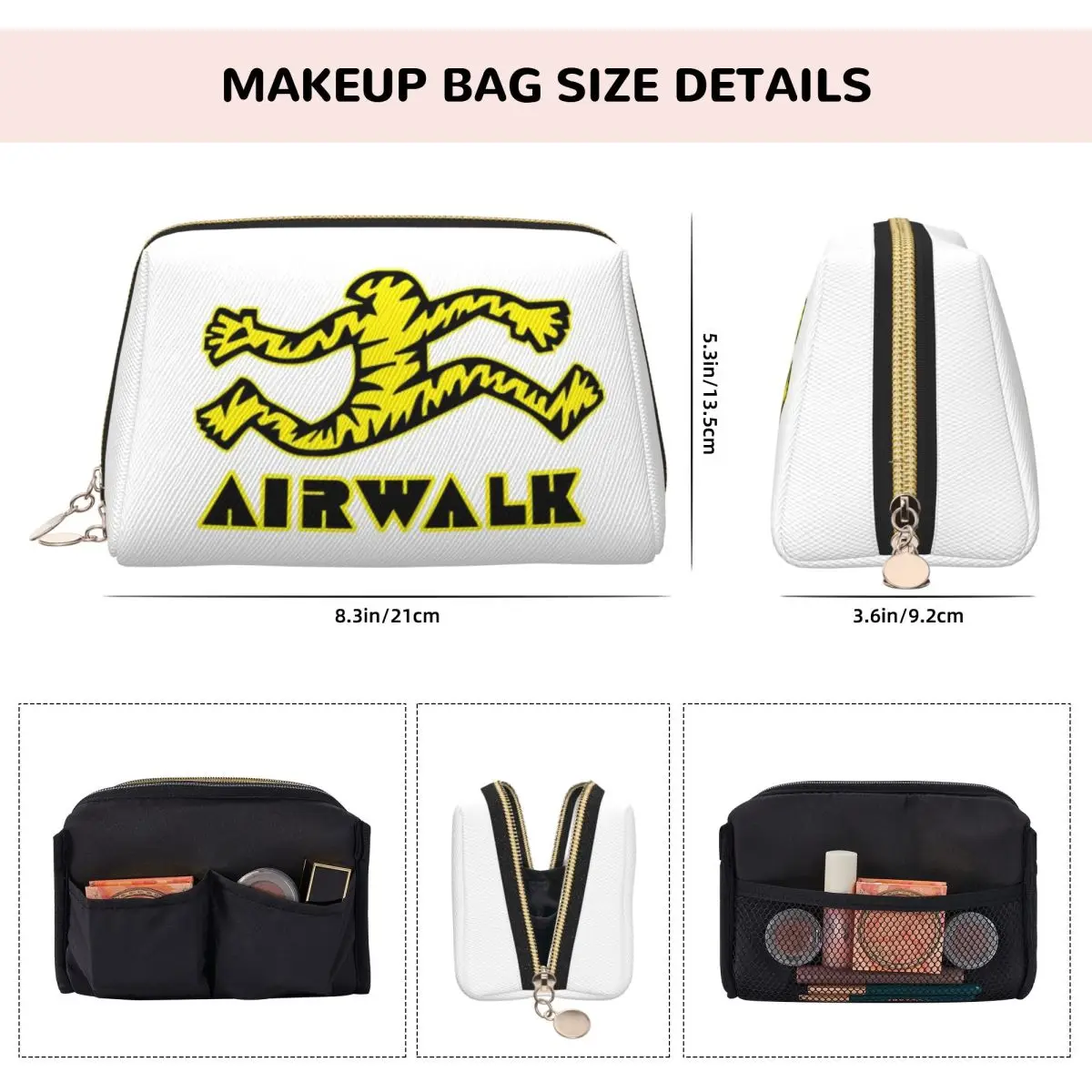 الوشم المدرسة القديمة نمط Airwalk النساء حقائب مستحضرات التجميل السفر ماكياج المنظم الحقيبة تخزين أدوات الزينة صندوق أدوات Dopp