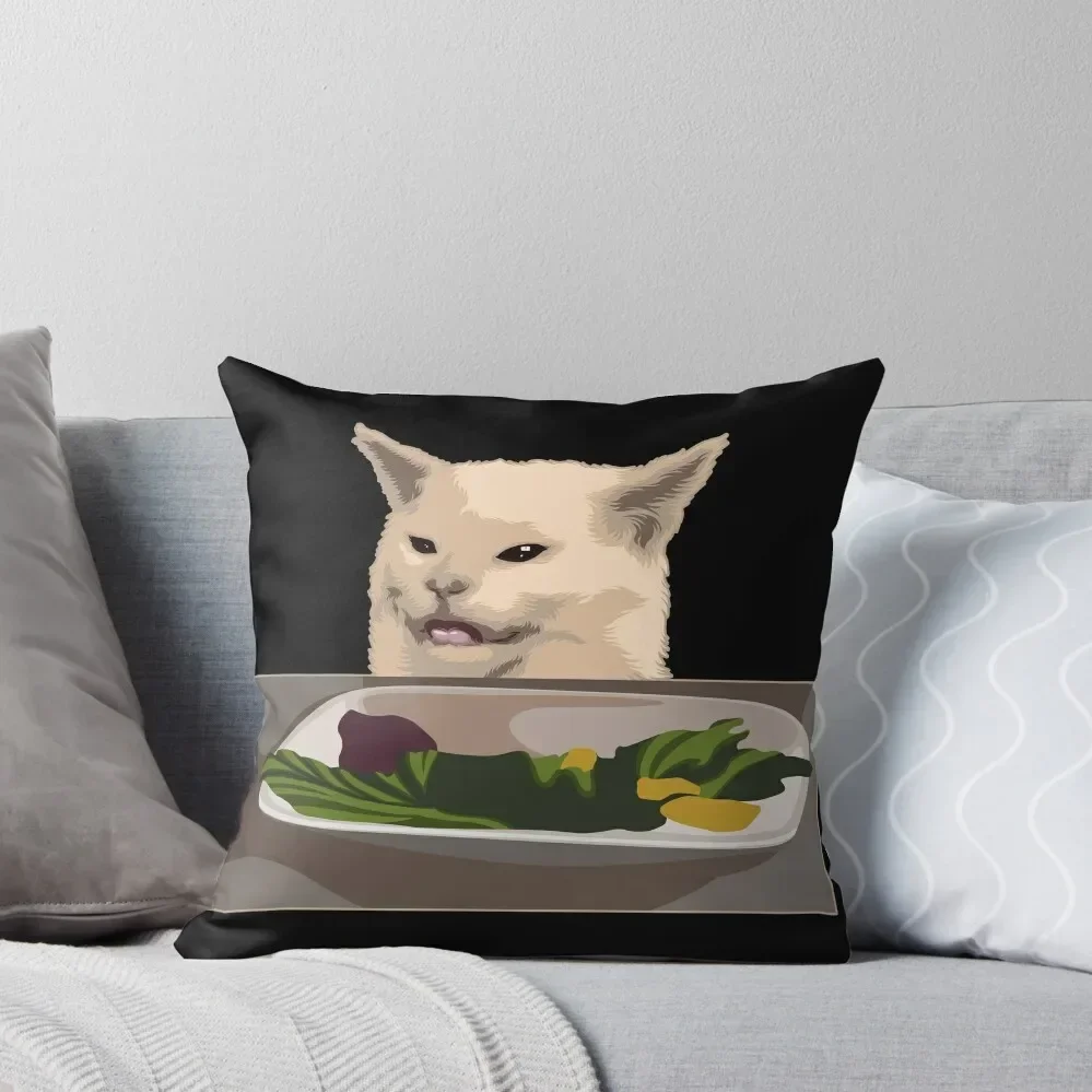 

Woman Yelling At Cat Meme Throw Pillow luxury throw pillow covers Pillowcase Cushion Sofa Pillow Cover