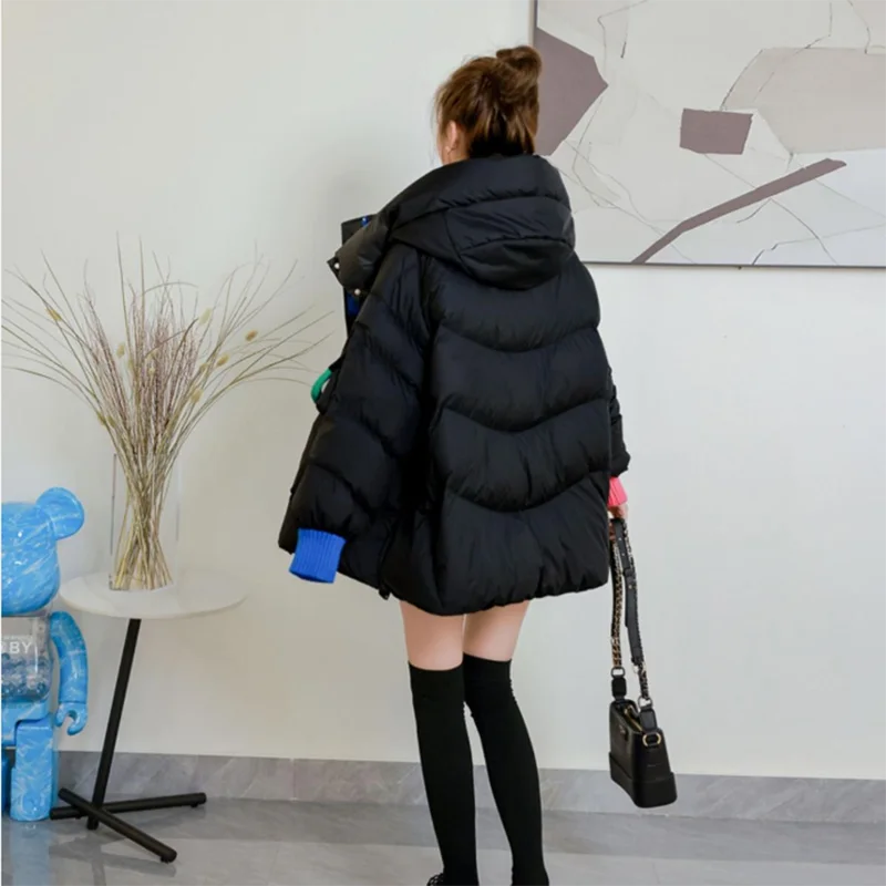 Down Jacket for Women, Loose Overcoat, Thickened Bread Clothing, High-End Students, Warm Parker Coat, New, Autumn Winter, 2023