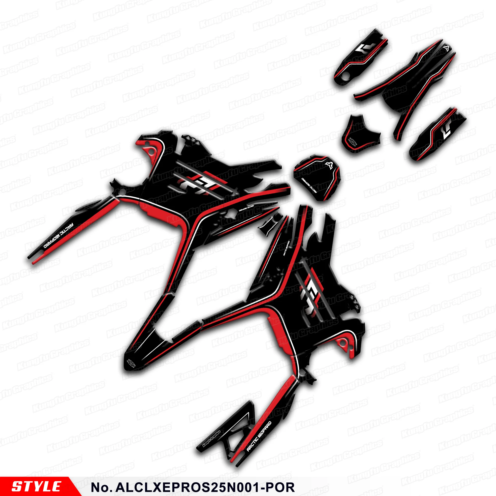 

JY RACING Custom Stickers Complete Motorcycle Decals for Arctic Leopard Clouded Leopard XE PRO / XE PRO S, ALCLXEPROS25N001-POR