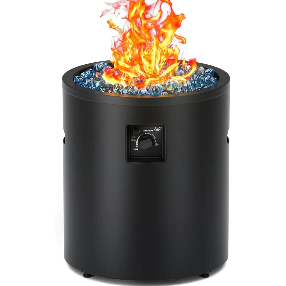 

BALI OUTDOORS 50,000 BTU Propane Fire Pit Outside, 23 inch Outdoor Fire Pit Round, Black Firepits for Outside Patio, Garden, Bac