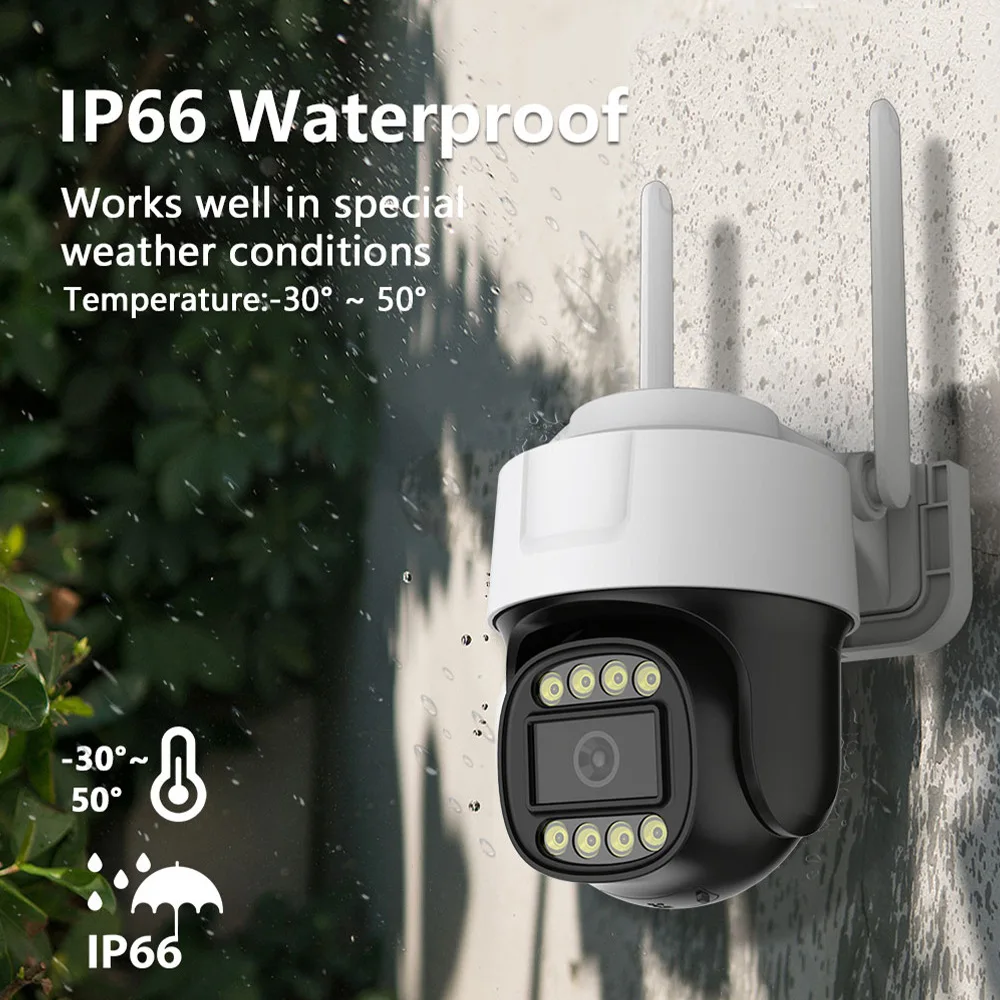 8-мегапиксельная PTZ IP-камера 2,4G Wi-Fi 5G 4-кратный зум Открытый аудио-видео мониторинг для системы NVR Полноцветная домашняя камера видеонаблюдения 4k