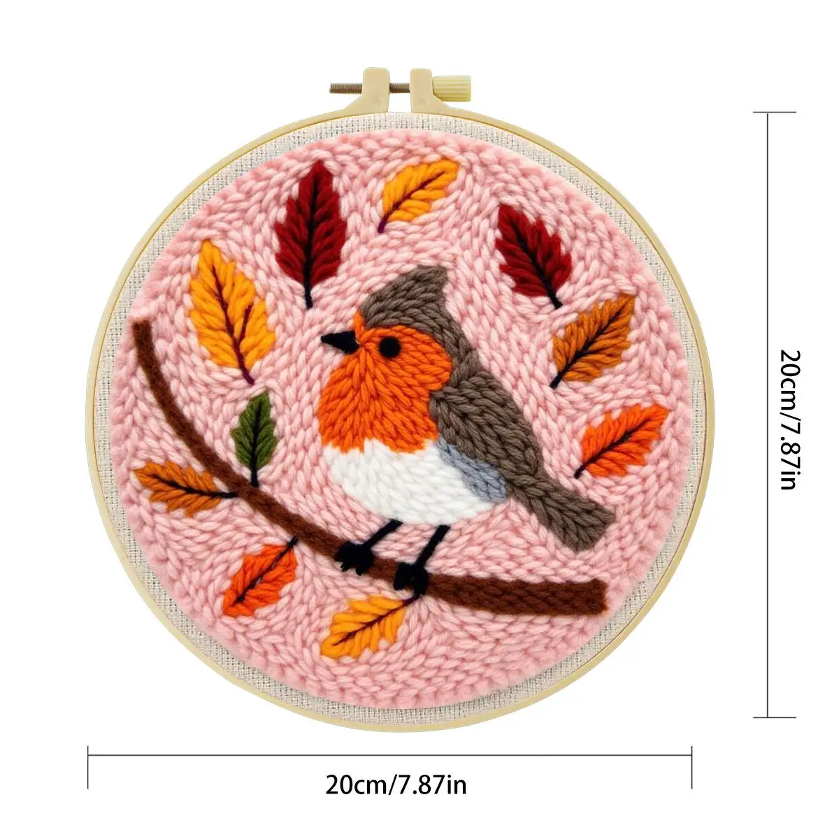 20X20CM/7,87 Zoll Insekten - Vögel Stanznadel-Stickset, Stickerei, gestrickte Stickerei, DIY handgemachtes Geschenk – Detail 1