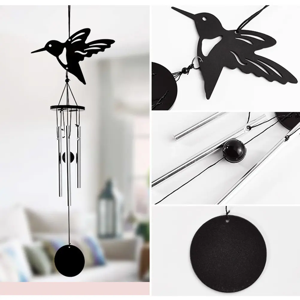 Metal Multi-Tube Music Wind Chime Hanging Handicraft Round Ring Design for Garden Patio Balcony Home Decor Relaxing Soothing