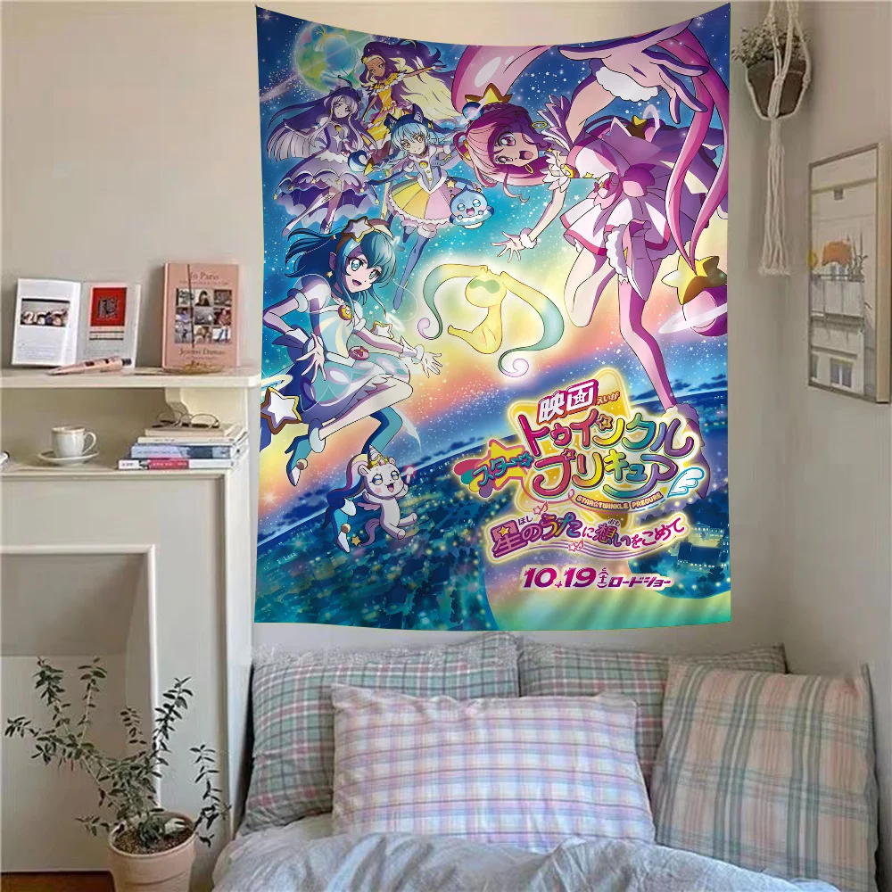 Smile Precure Niedliche Anime Hippie Wandbehang Wandteppiche Böhmische Wandteppiche Mandala INS Home Decor Personalisierte Raumräume