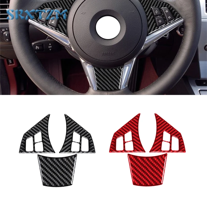 For BMW 6 Series E63 E64 2004 2005 2006 2007 2008 2009 2010 Carbon Fiber Car Steering Wheel Sticker Trim Interior Tuning