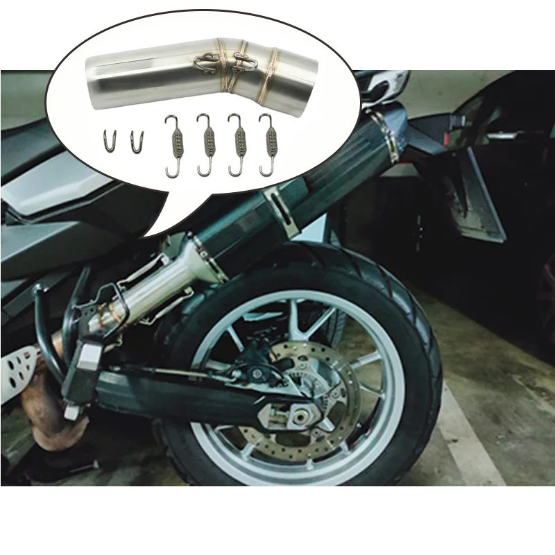 51mm Moto Exhaust Muffler Middle Link Pipe Escape For BMW F800GS 2008 - 2017 F650GS 2008 2012 F700GS 2013 - 2017 F 800GS ADV