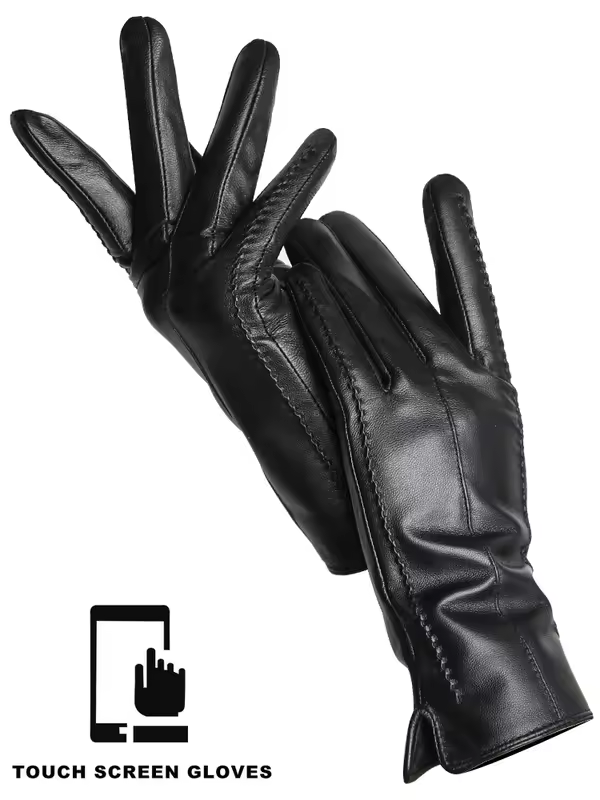 Women's sheepskin gloves winter warm plus velvet short thin touch screen driving color women's leather gloves good quality -2226 - Image 22