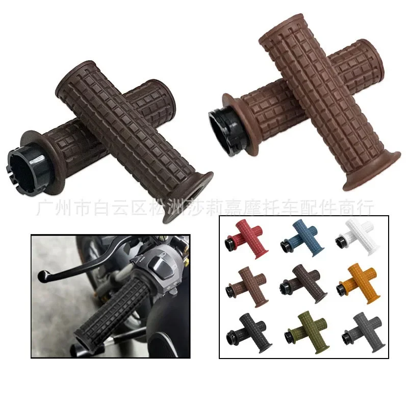 Custom Universal 5 Colors Available Anti-Slip Shockproof Motorcycle Grips Soft Rubber Handle Grip for 7/8'' 22MM 24MMHandlebar