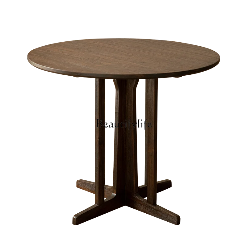 

Quiet Style Dining Table B & B Restaurant Vintage Furniture Teak Solid Wood round Coffee Table