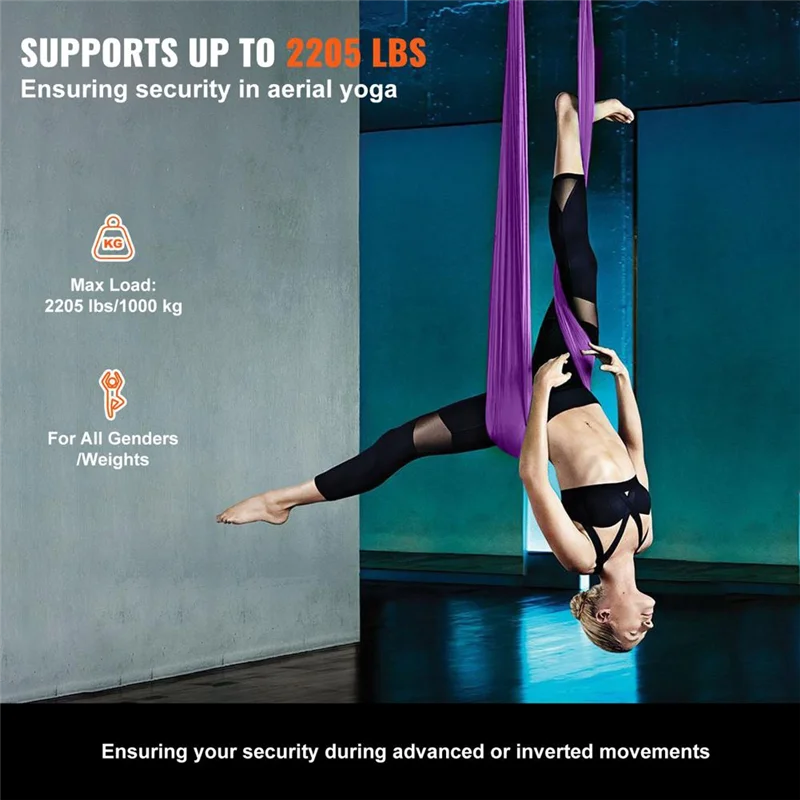 

AEF6-Aerial Yoga Hammock 2.8M Wide Yoga Hammock Home Indoor Fixed Rope Hanging Cloth Suitable For All Levels Of Fitness