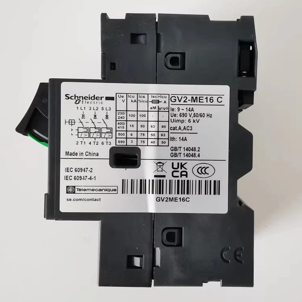 الأصلي شنايدر GV2-ME01C/02C/03C/04C/05C/06C/07C/08C/10C/14C/20C/22C قطاع دارة حماية المحرك GV2ME16C زر الضغط