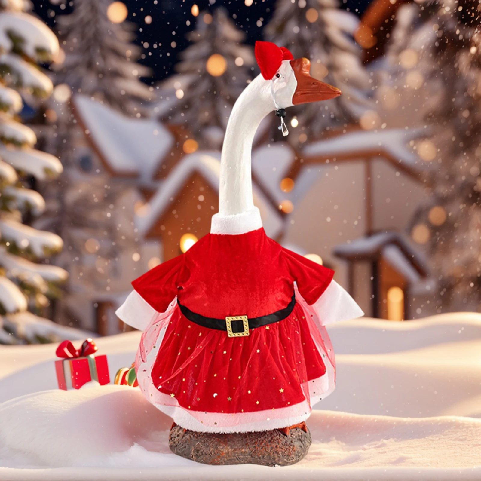 Traje de ganso de Navidad, trajes de ganso para porche, bonito disfraz de ganso, bonito disfraz de ganso, ropa de ganso, decoración de porche de jardín