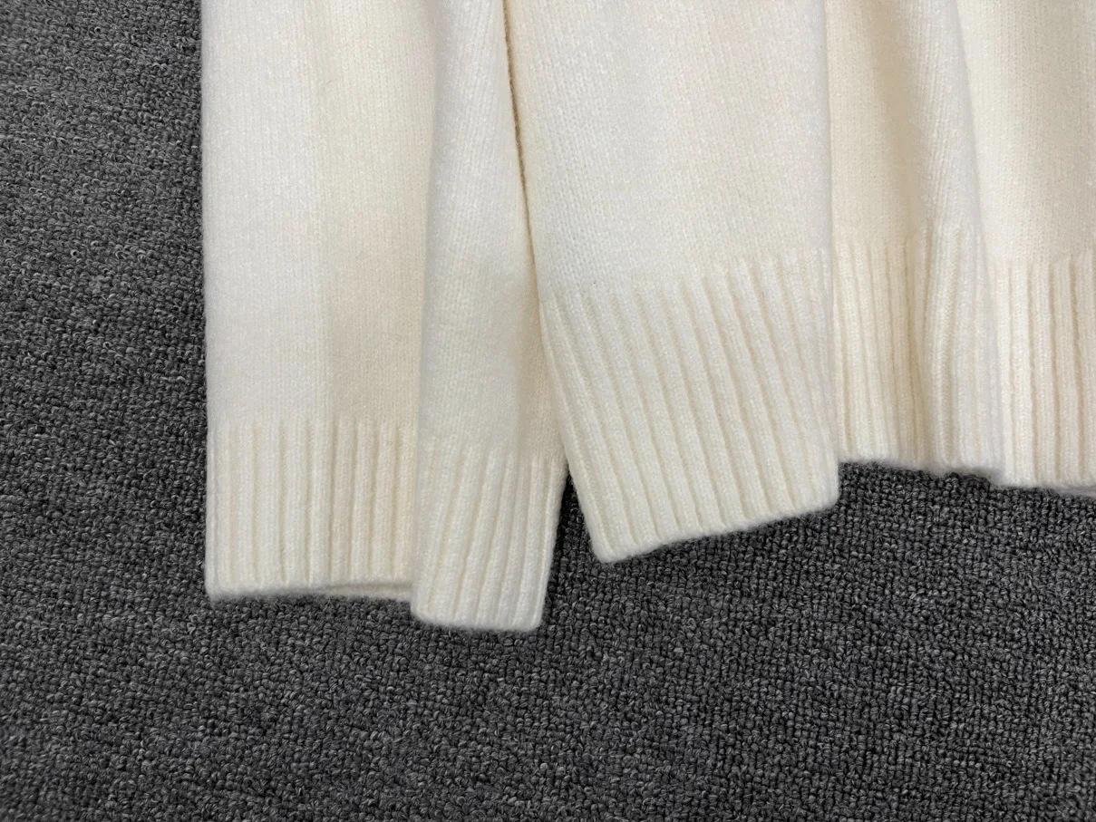 Withered High Quality Spring Casual Nordic Retro Wool Sweater Women Embroidered Round Neck Loose Contrast Knitted Pullover Top