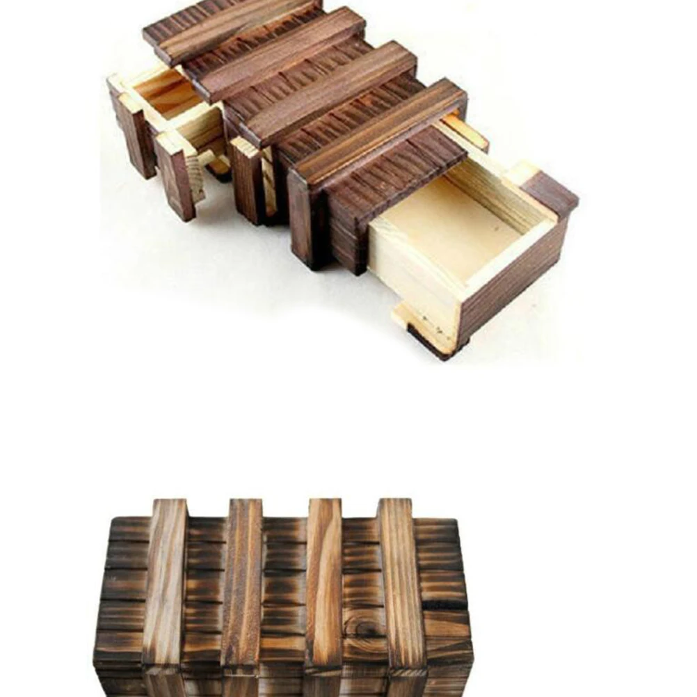 2 stücke Holz Schublade Box 3 Geheimnis Schublade Verriegelung Mechanismen Versteckte Lagerung Kinder Pädagogische Kinder Sicher Lagerung Box