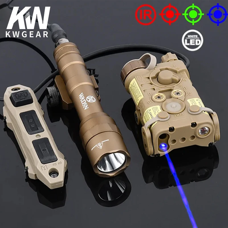 

WADSN NGAL Red Green Blue IR Laser Sight Tactical M600U M300A Flashlight White Light Dual Function Pressure Switch Fit 20mm Rail