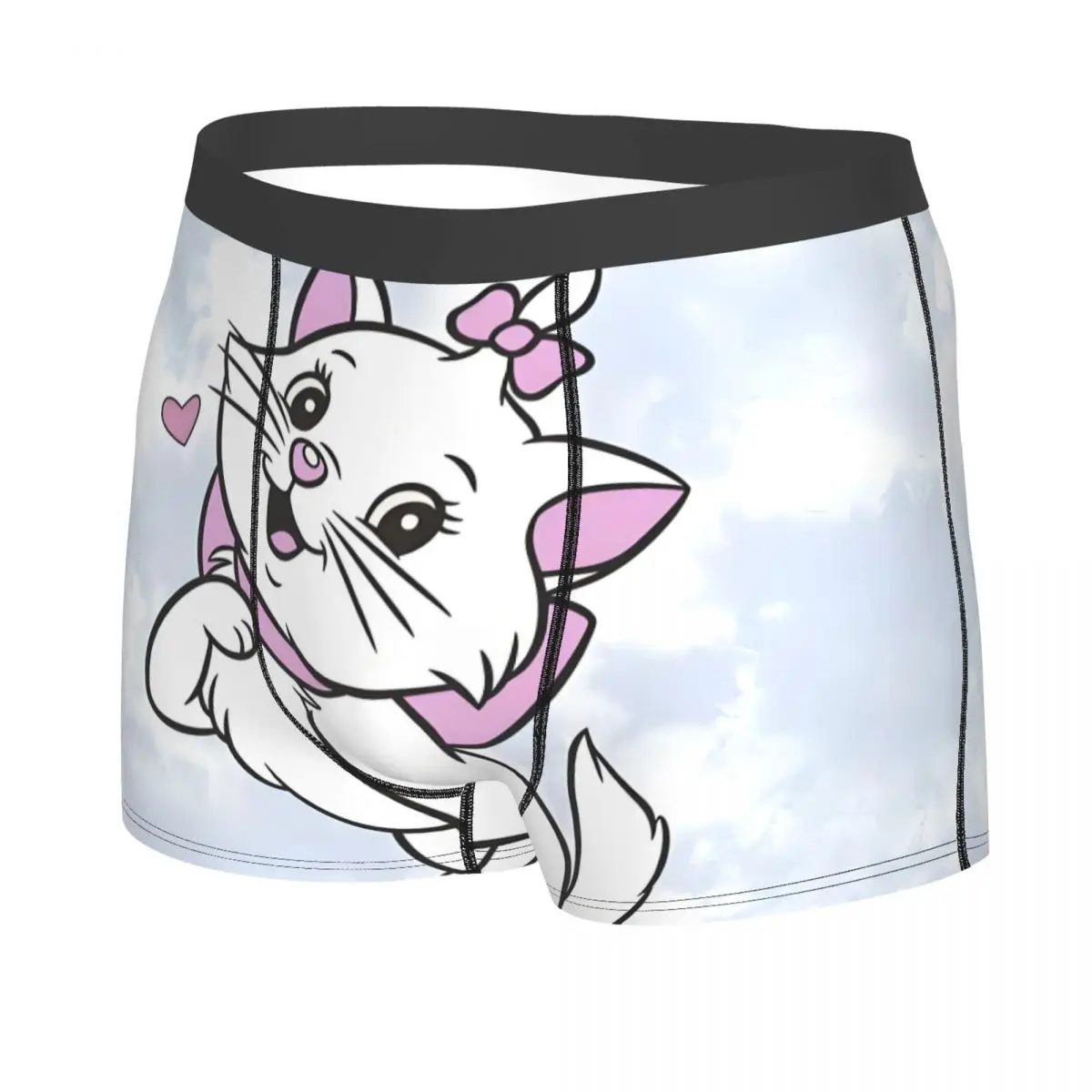 Intimo personalizzato Cartoon Marie Cat Uomo Stampa Archi animali Boxer Pantaloncini Mutandine Slip Mutande morbide
