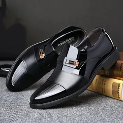 Pointed Toe Spring Autumn Social Shoe for Men Brown Black Casual Business Official Party Low Price Italian Suit Dress Shoes Man