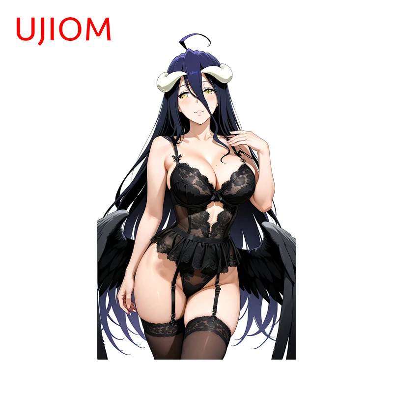 UJIOM Sexy Demon Waifu Albedo Wall Sticker Black Style Anime Figure Enchanting Picture Decal Vinyl Room Decoration Accessories