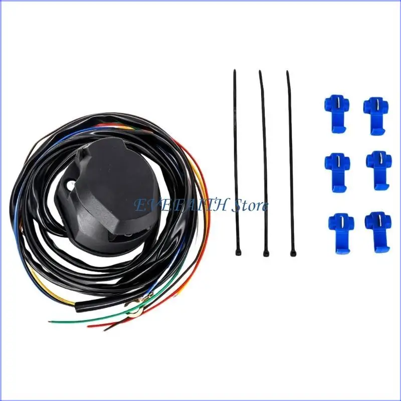 

124B Надежный 7-контактный разъем для прицепа с водонепроницаемой конструкцией для кемпинга на открытом воздухе и безопасное