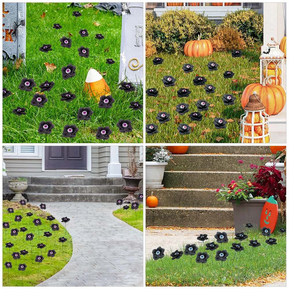 

Outdoor Halloween Decor Black Rose Decoration Decorations outside Garden Sign Signs