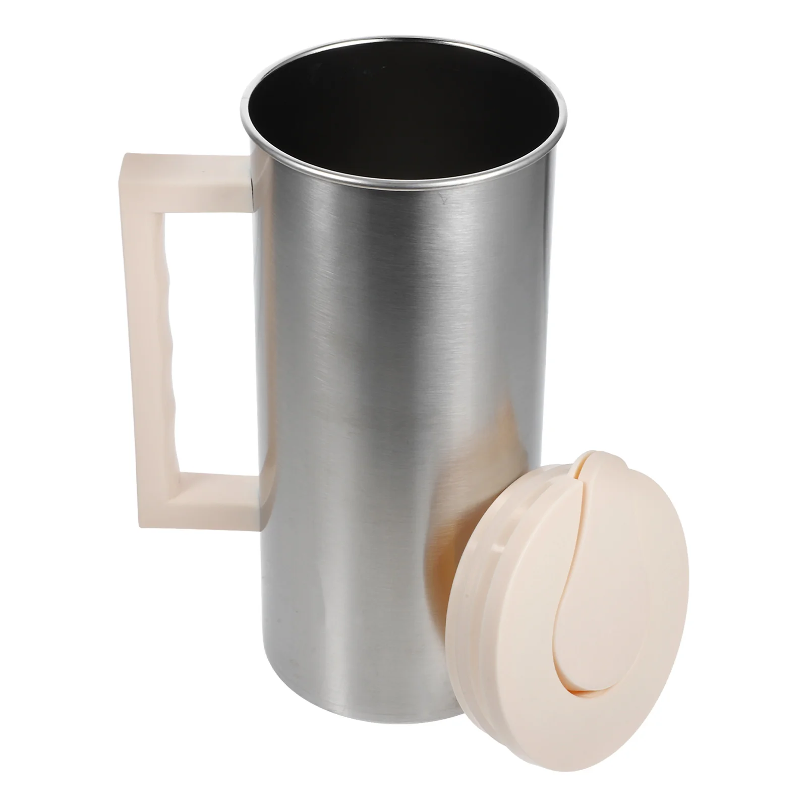 

Stainless Steel Cold Water Pitcher With Lid Large Capacity Juice Beverage Dispenser Easy Grip For Home Office Restaurant