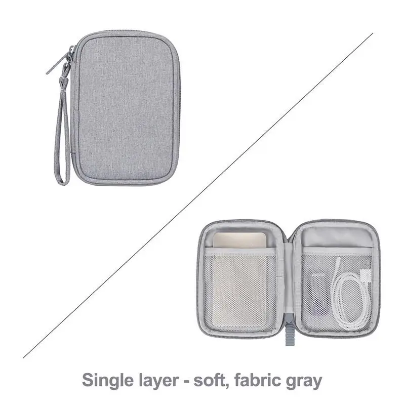 Kabel Organizer Bag Externe Harde Schijf Case Mini Reizen Draagtas Met Dubbele Mesh Container Draagbare Elektronica