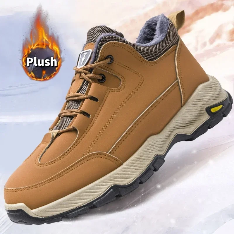 

Winter New Men Casual Shoes Plush Waterproof Men Snow Boots Outdoor Non-slip Hiking Shoe Fashion Warm Men Sneakers Botas Hombres