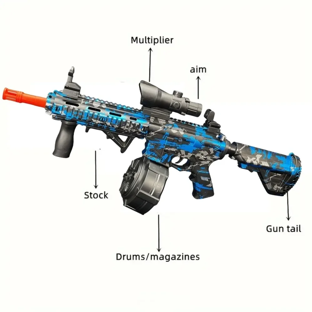 M416 전동 볼 블라스터 장난감 총 고속 야외 사격 게임 완전 자동 물총 완벽한 어린이 선물