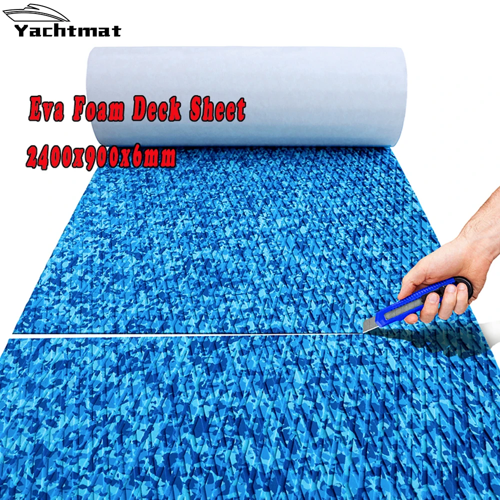 

2400x900 Eva Foam Deck Mat Self-Adhesive For Yacht RV Teak Decking Marine Decking Sheet Non- Skid Flooring Mat