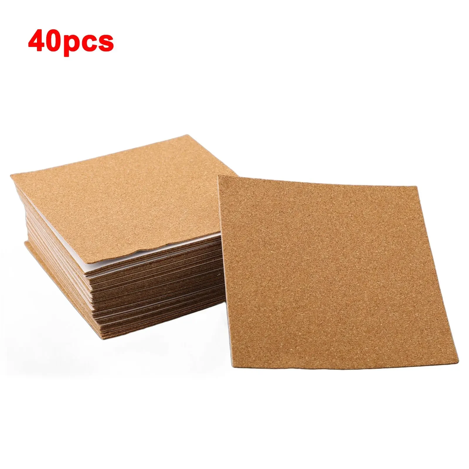 

40Pcs Cork Coasters Square Cork Mat DIY Backing-Sheet For Home Bar 100 X 100 X 1mm Kitchen Dining Bar Tools