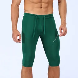 Quick Drying Men's Long Boxers Tight Shorts Underwear Elastic Sports Yoga Running Male Breathable Sweat Absorbing Pants Training