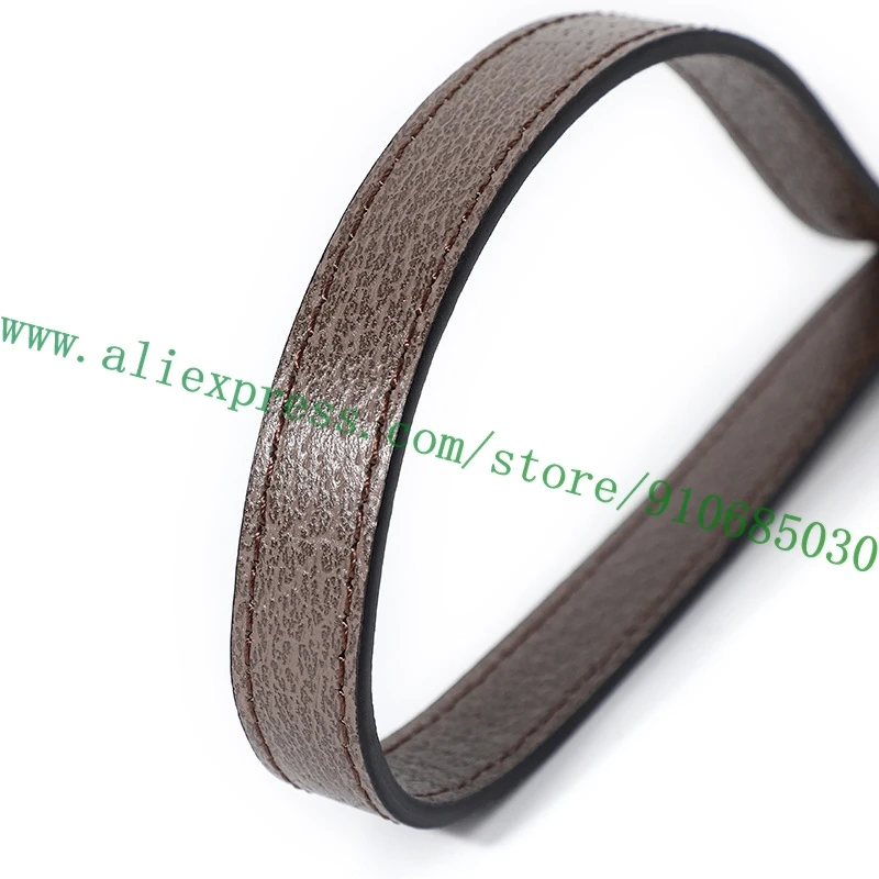 Adjustable Brown Genuine Calf Leather Bag Strap Shoulder Carry Belt For Designer Women Handbag Lady Bucket Purse 1.5cm Width