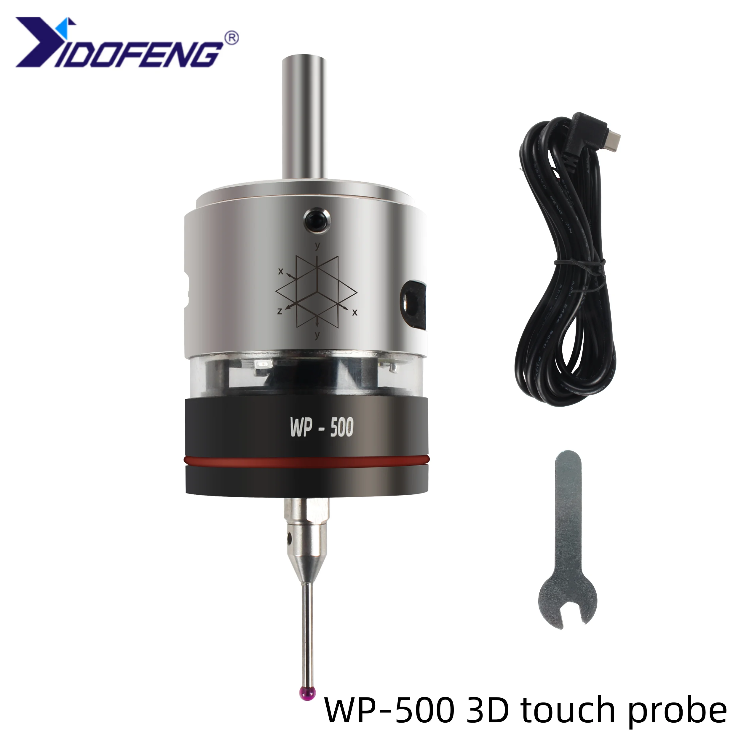 

YIDOFENG WP 500 3D Probe For CNC Machining LED Sound Optical 3D Edge Finder Touch Probe Precision 0.001mm Mach3 and Grbl