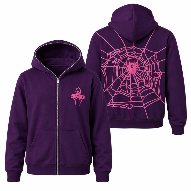 ユニセックス スパイダーウェブ ジップアップ フーディー グ - Graphic Hoodie Streetwear のレビューと価格