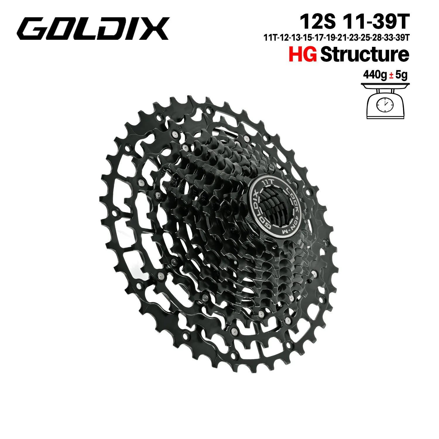 GOLDIX 12s 11-50T カセットスプロケット HGコグ用 GOLDIX 12-speed mtb cassette 11 39 40 42 46 48 50 52 Ultralight 12