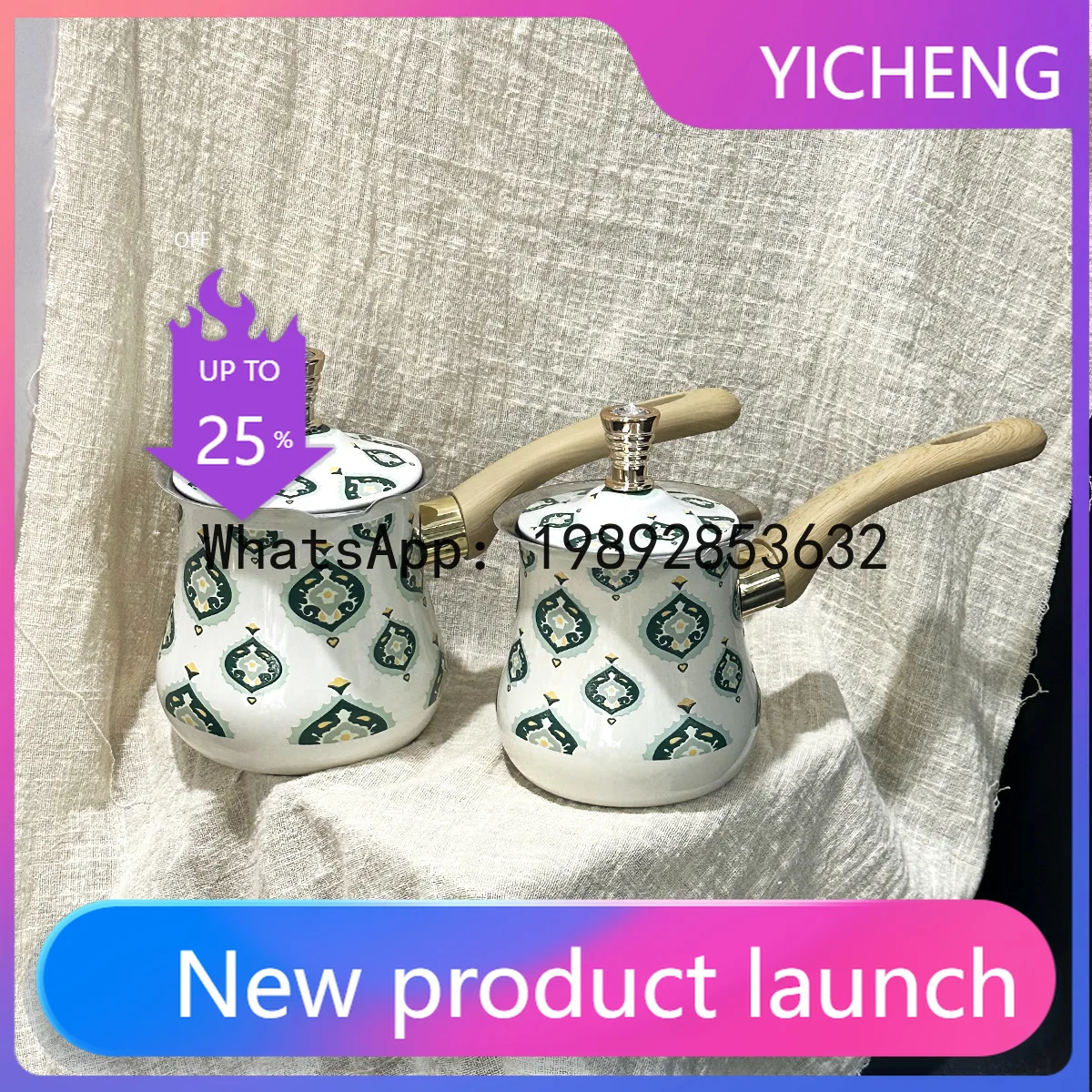 

LYY Coffee Pot Set with Lid 2PCS Hot Butter Cup Stainless Steel Pot Single Handle Hot Chocolate Container