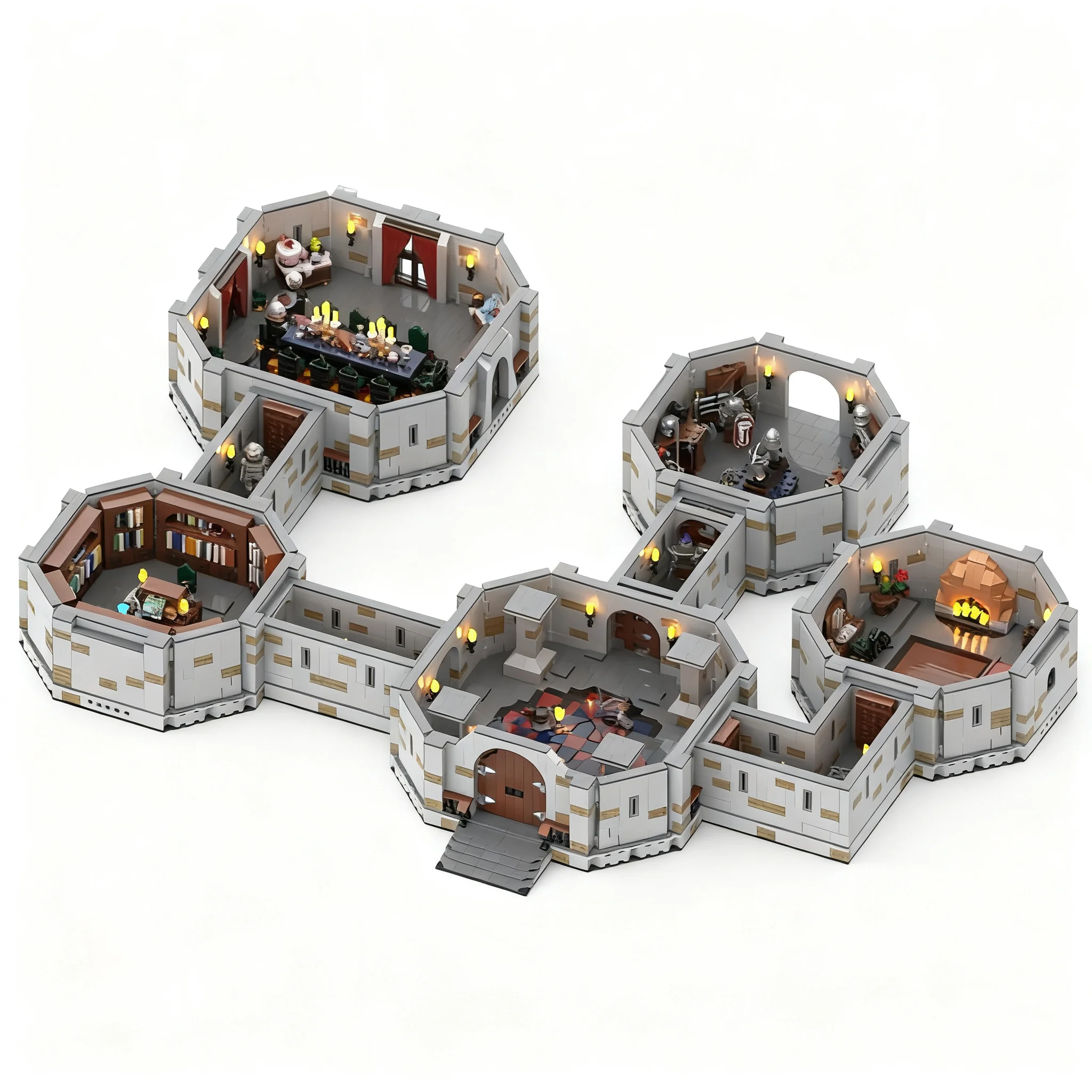 6240pcs MOC Castle Dungeon 1-9 PDF Bricks Dungeons Adventures Model Building Blocks Toys DIY Collection Creative 3D Education