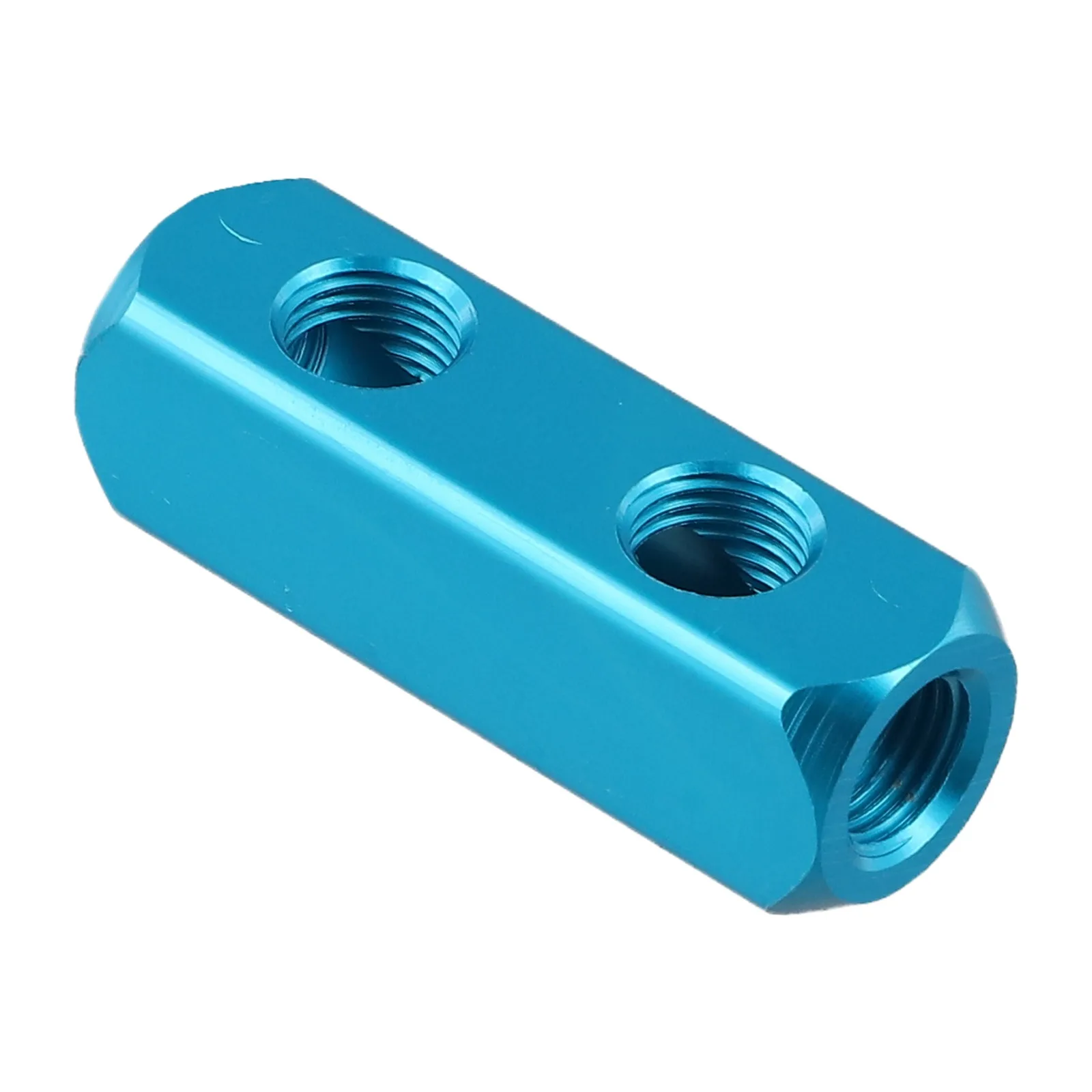 Aluminum Inline Manifold Block Splitter Featuring G1/4 Threaded Ports for Efficient Air Hose Distribution in Pneumatic Equipment