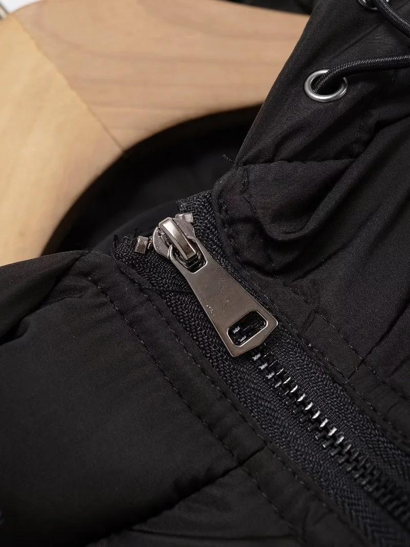 FRAYA LAB 2026 Herbst Neue frauen Casual Mode Schlank Stretch Stoff Spleißen Baumwolle Mantel Warme Mit Kapuze Baumwolle Mantel