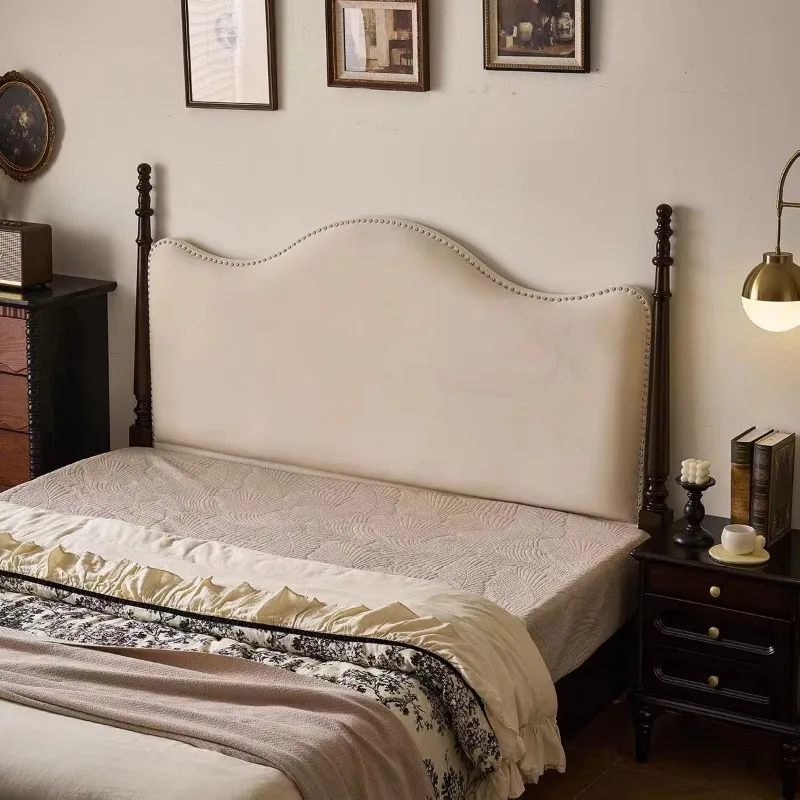 Villa Master Bedroom Solid Oak Murphy Bed Frame, Hand Carved Comfort Platform King Queen Wall Bed for Family Living Room