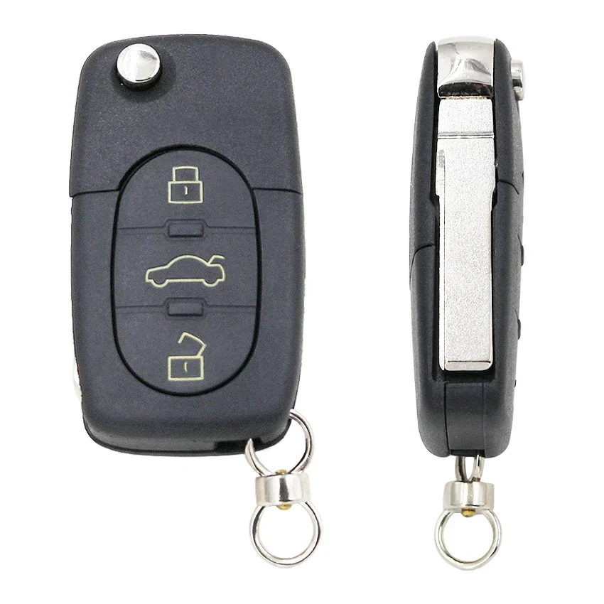 3 Buttons Remote Key Shell Housing Cover for Audi A3 A4 A6 A8 S4 S6 S8 TT Coupe with Large Battery Holder