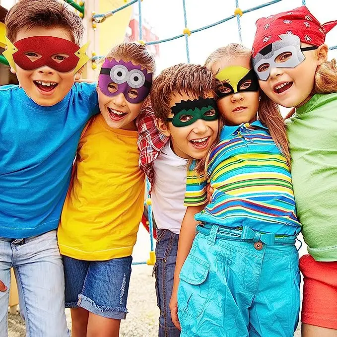 Halloween Superhero Child CosPlay Mask Spiderman Hulk Captain America Mask Birthday Party Costume Christmas Party Gifts Props