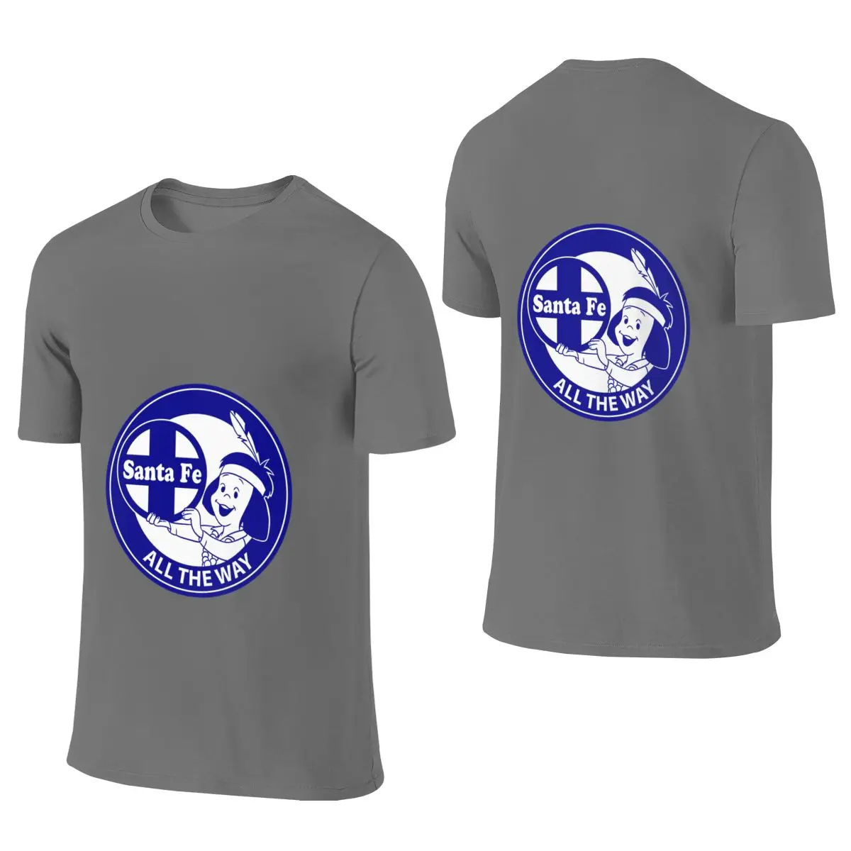 Santa Fe Railway Lil Chief All The Way Blue Clean Slim Fit Reversible T-shirt Simple Commuting Versatile Colors Women's T-shirts
