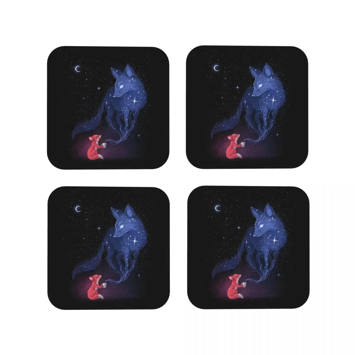 Celestial Coasters Kitchen Placemats Waterproof Insulation Cup Coffee Mats For Decor Home Tableware Pads Set of 4