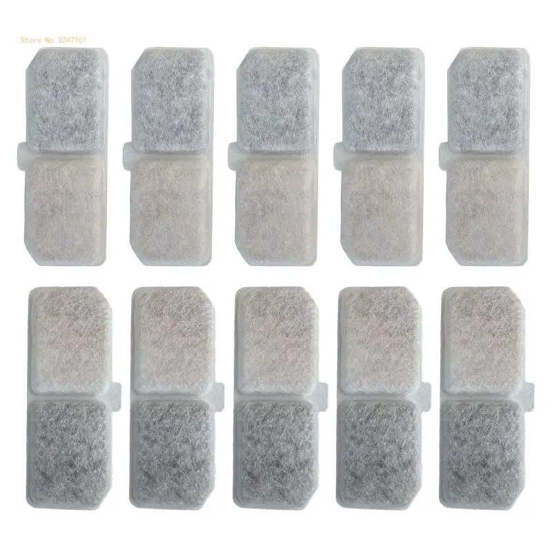 10 Pieces Triple Filtration System Pet for Cat Fountain Filter Rectangle Dropship