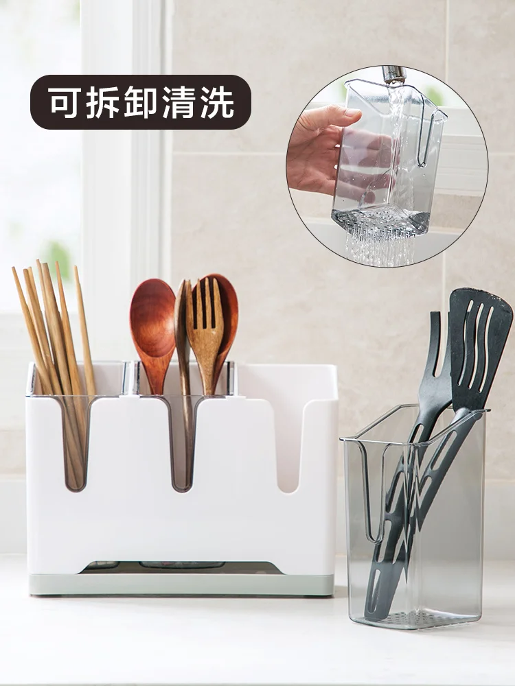 

Home chopstick basket storage rack kitchen chopstick cage storage box home chopstick barrel drainage rack wall hanging chopstick