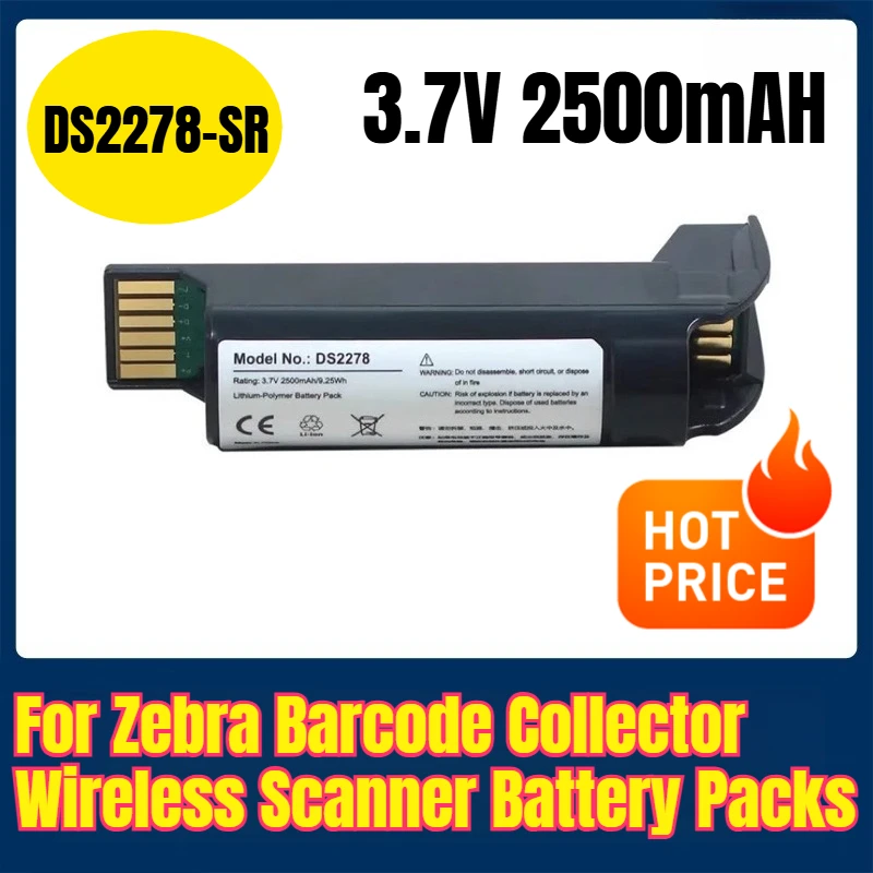 

3.7V 2500mAH DS2278-SR Battery Packs for Zebra Barcode Collector Wireless Scanner