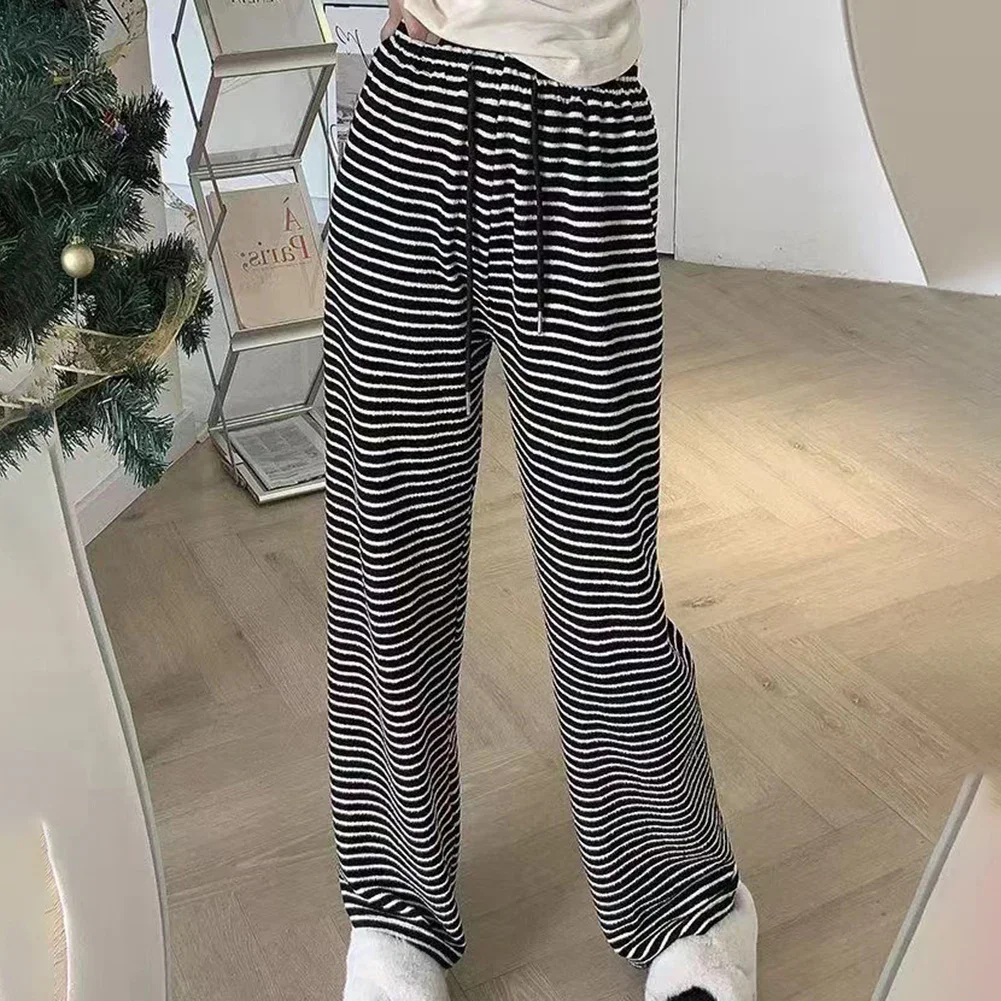 

Female Pants Summer Wide Leg Casual Drawstring Size Homewear Korean Style Skin-friendly Commuting Fashion